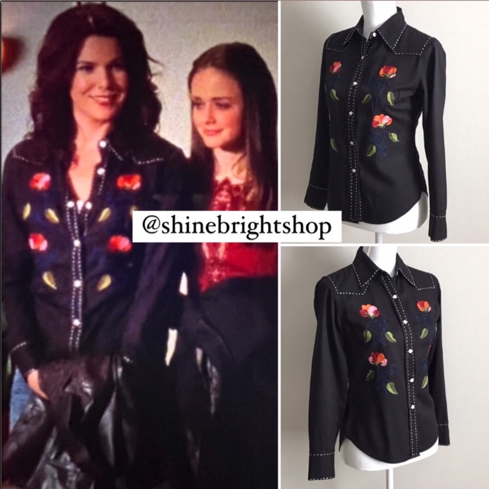 RARE Early 2000s Vintage Western Embroidered Shirt ASO Lorelai in Gilmore Girls - Picture 6 of 12